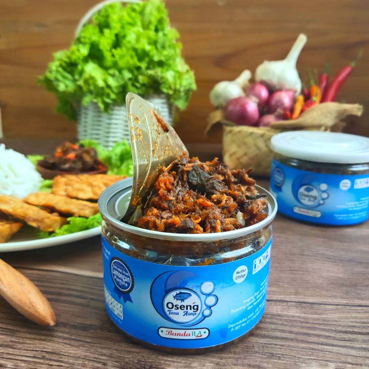 Oseng tun asap kemasan 250gr, abon ikan